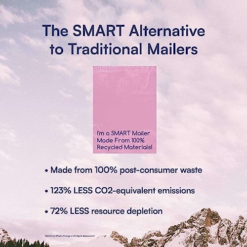 Promotional image for SMART mailers highlighting eco-friendly benefits.